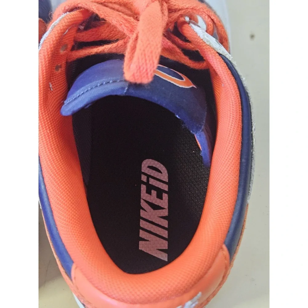 NIKEID BEARS THEME Sz 7.5 Lace-Up Athletic Colorblock Sneakers Blue White Orange